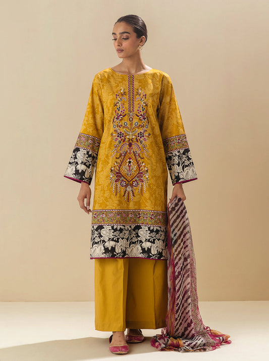 2 PIECE - EMBROIDERED LAWN SUIT - GOLDEN SPICE MORBAGH SU_23   