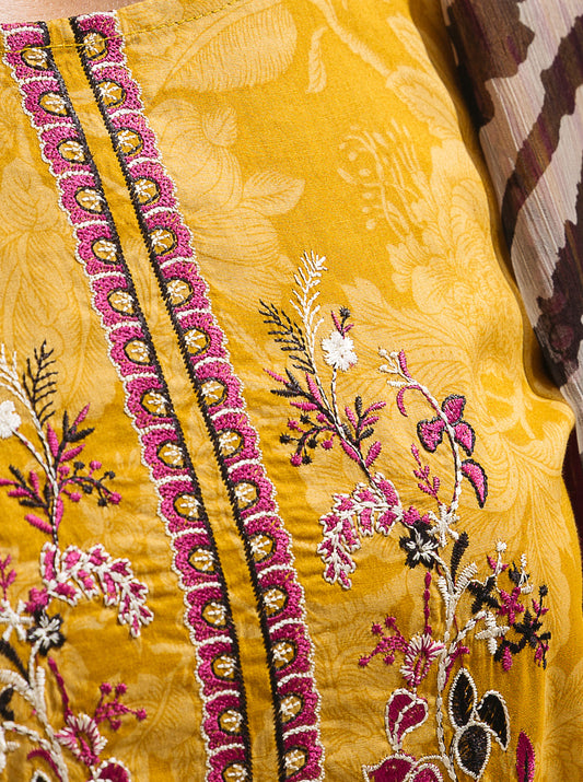 2 PIECE - EMBROIDERED LAWN SUIT - GOLDEN SPICE MORBAGH SU_23   