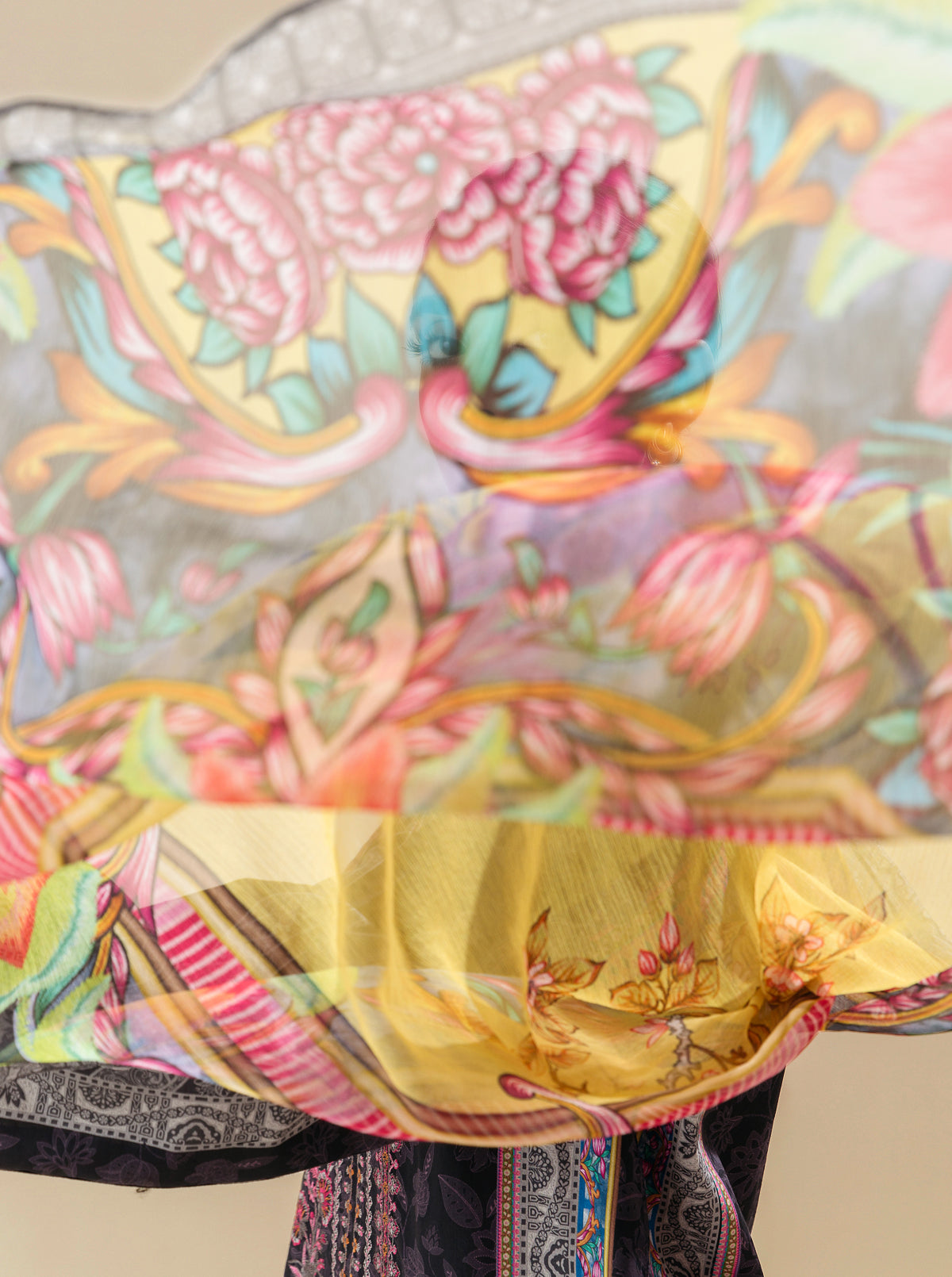 3 PIECE - EMBROIDERED LAWN SUIT - SPACE CARNIVAL MORBAGH SU_23   