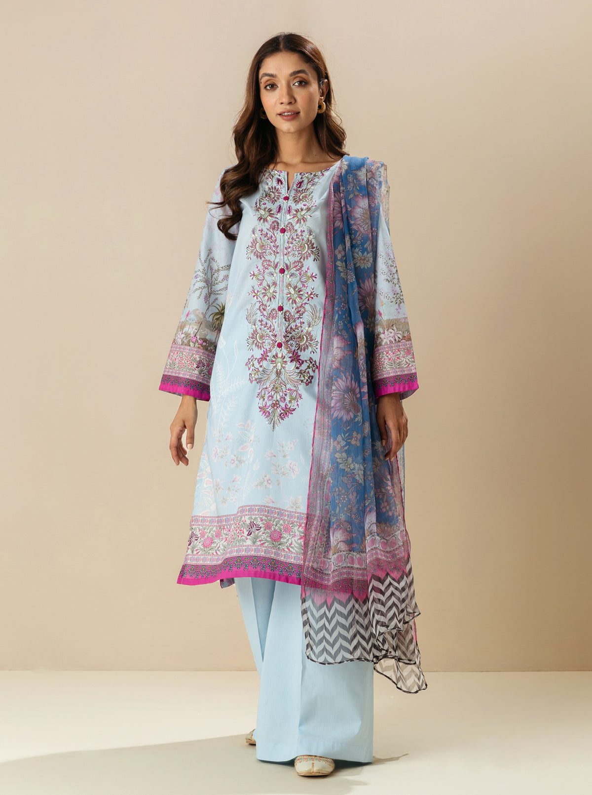 3 PIECE - EMBROIDERD LAWN SUIT - MORNING DEW MORBAGH SU_23   