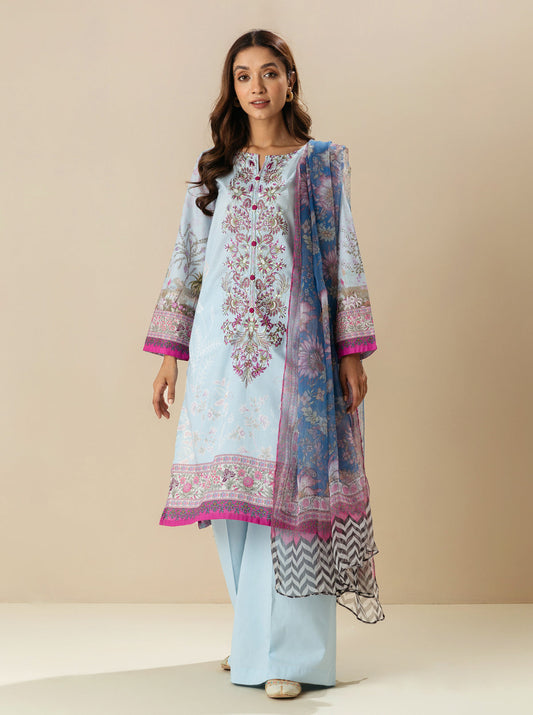 3 PIECE - EMBROIDERD LAWN SUIT - MORNING DEW MORBAGH SU_23   