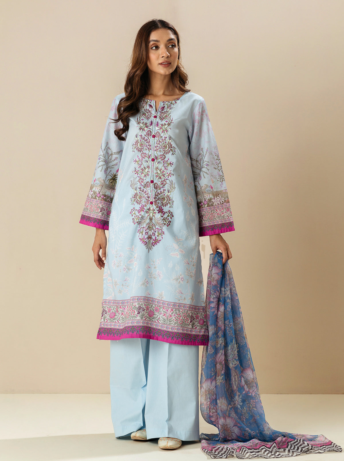 3 PIECE - EMBROIDERD LAWN SUIT - MORNING DEW MORBAGH SU_23   