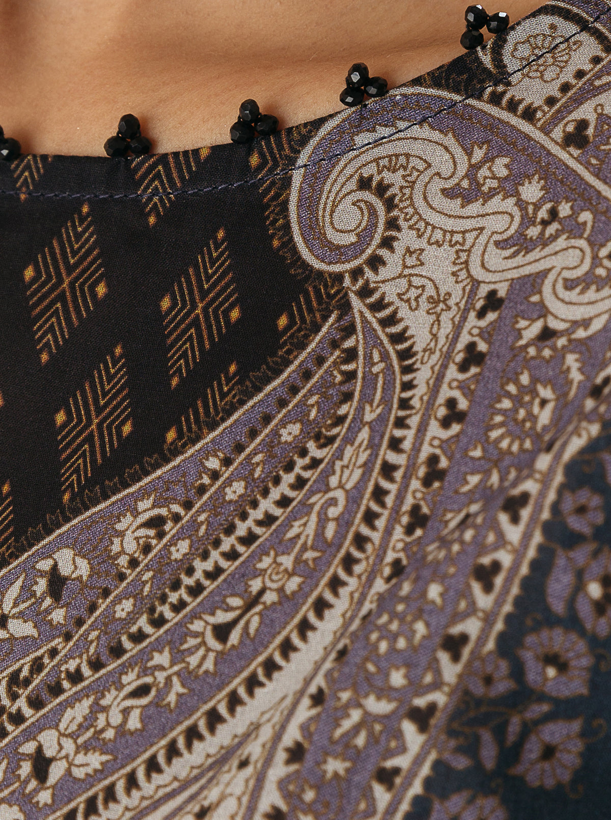 3 PIECE - PRINTED  LAWN SUIT - ODYSSEY GREY MORBAGH SU_23   