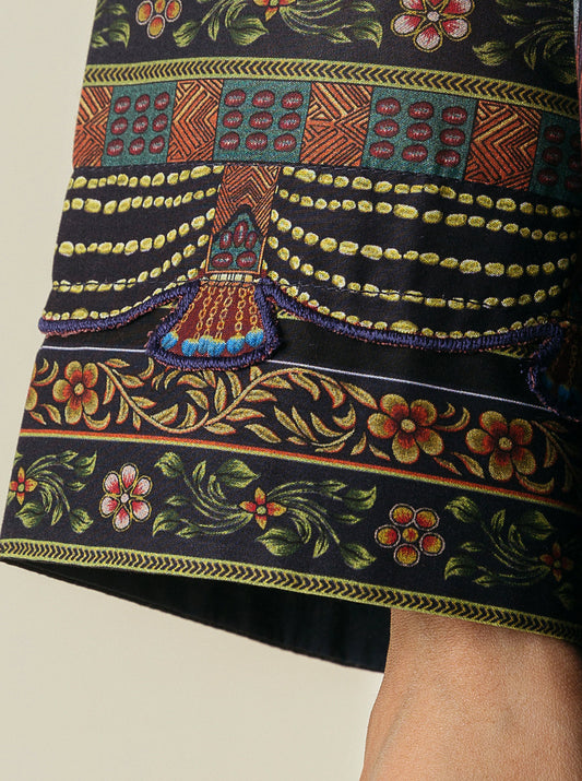 3 PIECE - PRINTED  LAWN SUIT - ODYSSEY GREY MORBAGH SU_23   