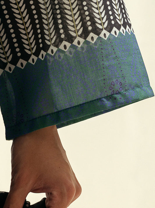 3 PIECE - PRINTED LAWN SUIT - LYON SKY MORBAGH SU_23   