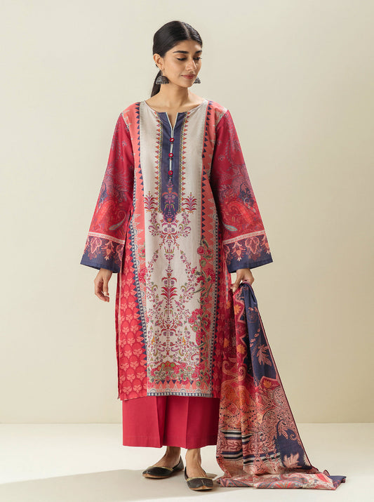 3 PIECE - PRINTED LAWN SUIT - AURORA RADIANCE MORBAGH SU_23   