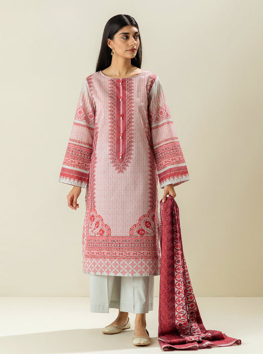 3 PIECE - PRINTED LAWN SUIT - MULBERRY CRAFTS MORBAGH SU_23   