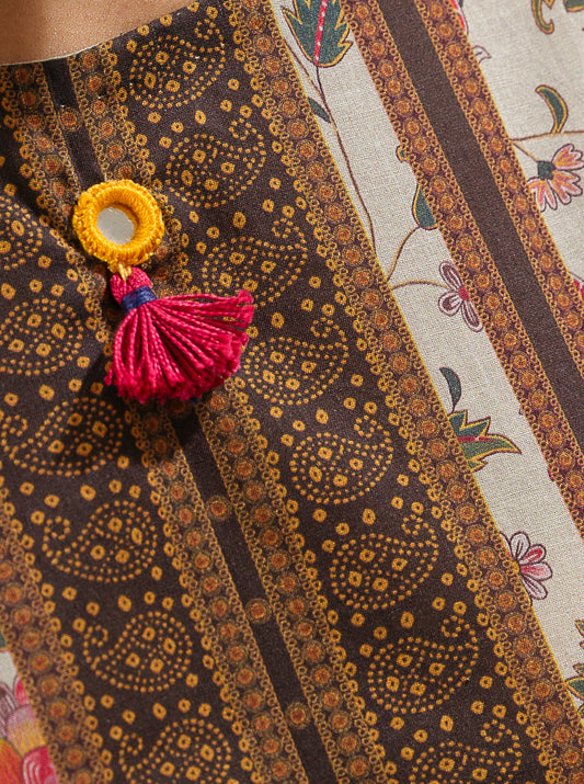 3 PIECE - PRINTED  LAWN SUIT - FLORID ADJUSTMENT MORBAGH SU_23   