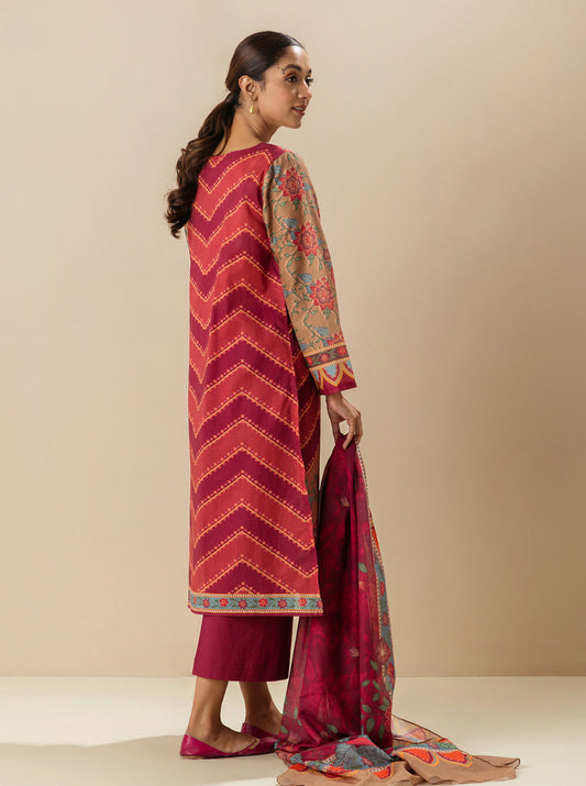 3 PIECE - PRINTED LAWN SUIT -DELICATE SYMPHONY MORBAGH SU_23   