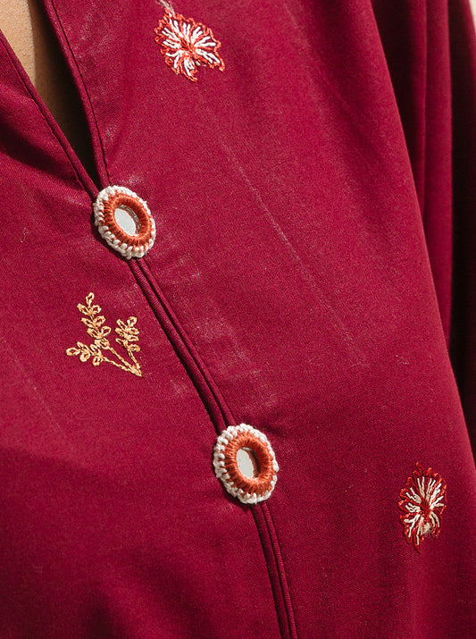 3 PIECE - EMBROIDERED LAWN SUIT - RED DAHLIA MORBAGH SU_23   