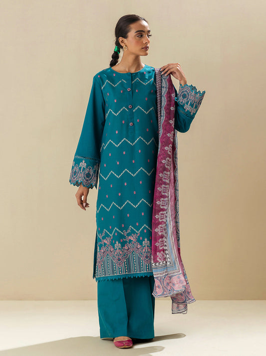 3 PIECE - EMBROIDERED LAWN SUIT - TAHITIAN TERRACE MORBAGH SU_23   