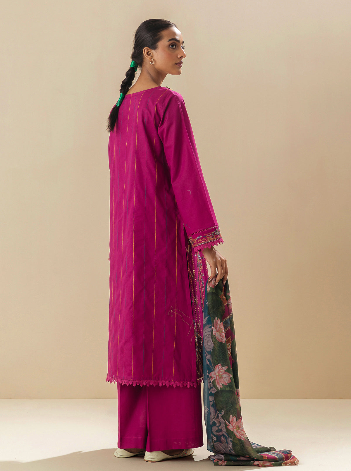 3 PIECE - EMBROIDERED LAWN SUIT - VIVA MAGENTA MORBAGH SU_23   