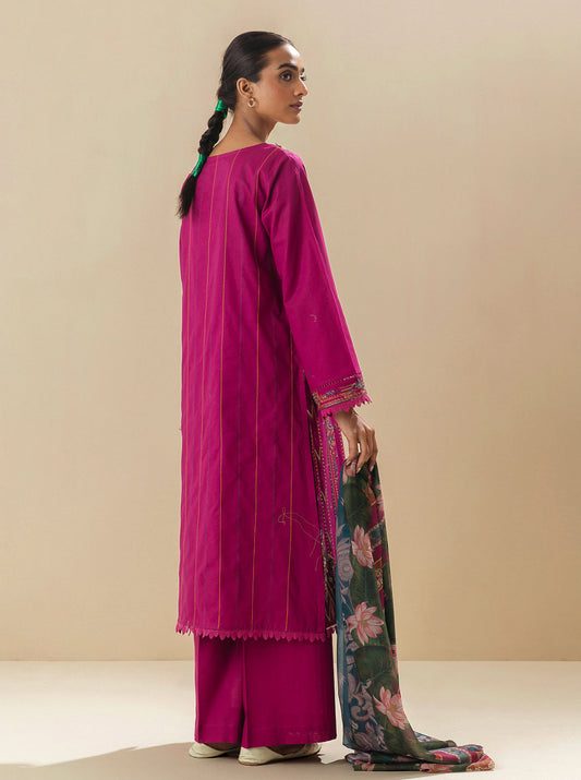 3 PIECE - EMBROIDERED LAWN SUIT - VIVA MAGENTA MORBAGH SU_23   