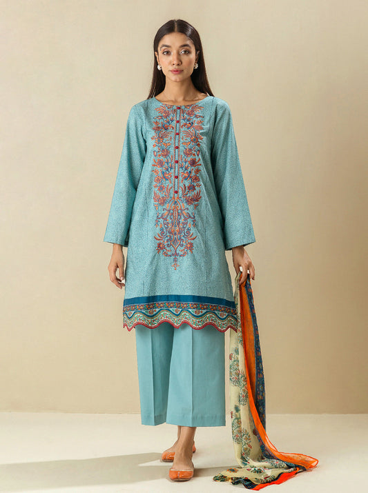2 PIECE - EMBROIDERED LAWN SUIT - DEEPLY BLUE MORBAGH SU_23   