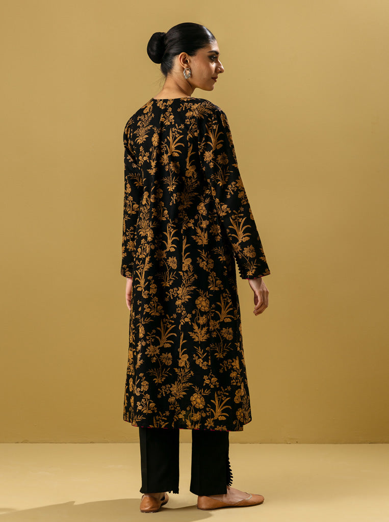 2 PIECE - PRINTED KHADDAR SUIT - DIVINE BLACK MORBAGH WN_22   