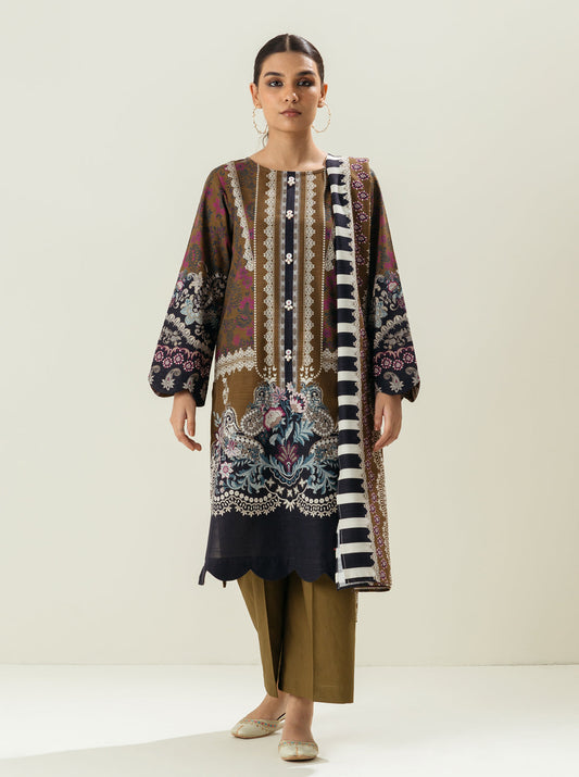 2 PIECE - PRINTED KHADDAR SUIT - PALM LEAT MORBAGH WN_22   