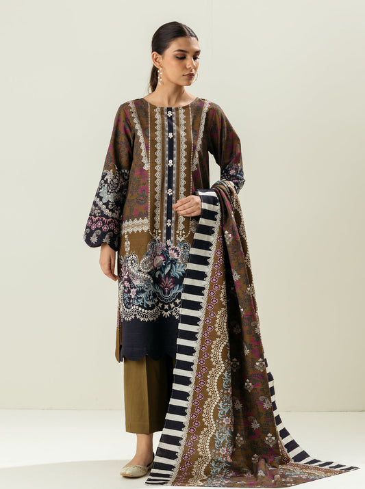 2 PIECE - PRINTED KHADDAR SUIT - PALM LEAT MORBAGH WN_22   