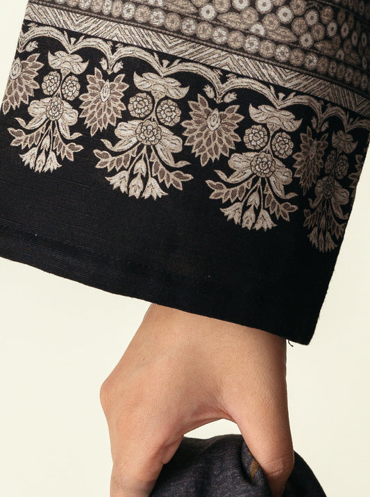 2 PIECE - PRINTED KHADDAR SUIT - WEB BLACK MORBAGH WN_22   