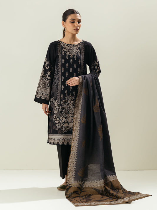 2 PIECE - PRINTED KHADDAR SUIT - WEB BLACK MORBAGH WN_22   