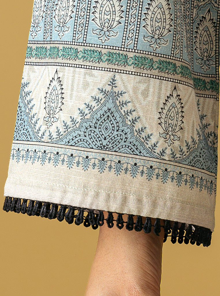 2 PIECE - PRINTED KHADDAR SUIT - IMPESSIRE LVORY MORBAGH WN_22   