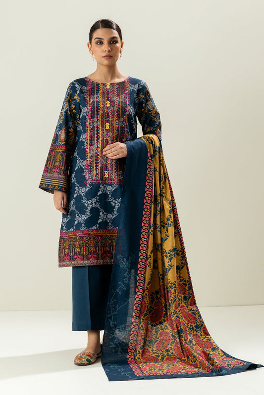 3 PIECE - EMBROIDERED  KHADDAR SUIT - DENIM MORBAGH WN_22   