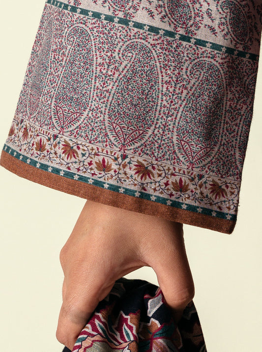 3 PIECE - PRINTED KHADDAR SUIT - DRIED THYME MORBAGH WN_22   