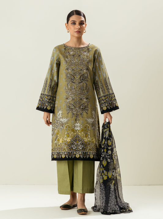 3 PIECE - EMBROIDERED  KHADDAR SUIT - DUSKY DREAM MORBAGH WN_22   