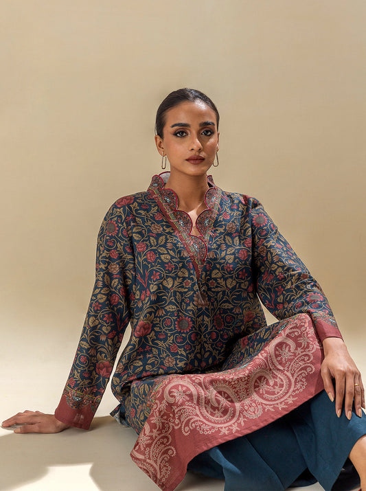 1 PIECE - PRINTED KHADDAR SHIRT - GRAND FOLIAGE MORBAGH WN_23   