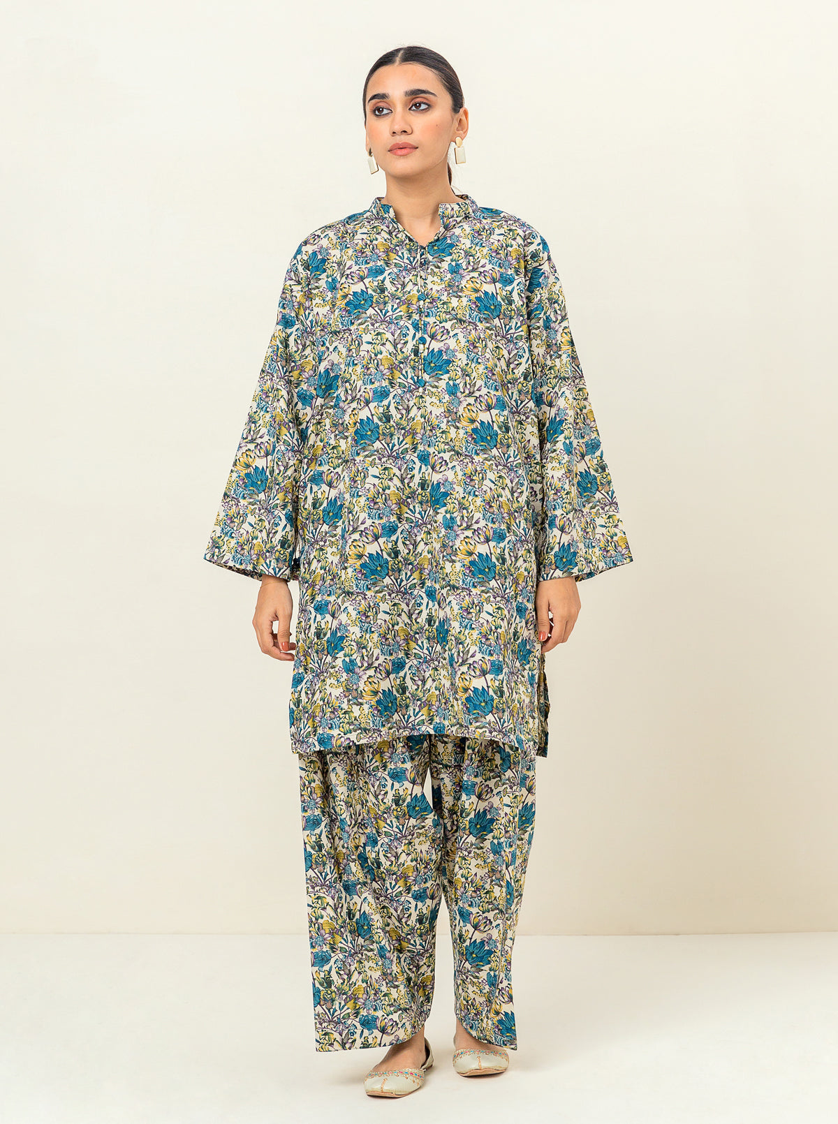 2 PIECE - PRINTED KHADDAR SUIT - BOTANICAL BEAUTY MORBAGH WN_23   