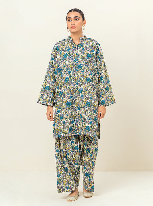 2 PIECE - PRINTED KHADDAR SUIT - BOTANICAL BEAUTY MORBAGH WN_23   