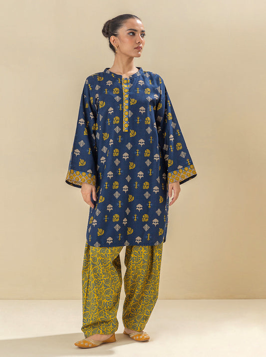 2 PIECE - PRINTED KHADDAR SUIT - MIDNIGHT ODYSSEY MORBAGH WN_23   