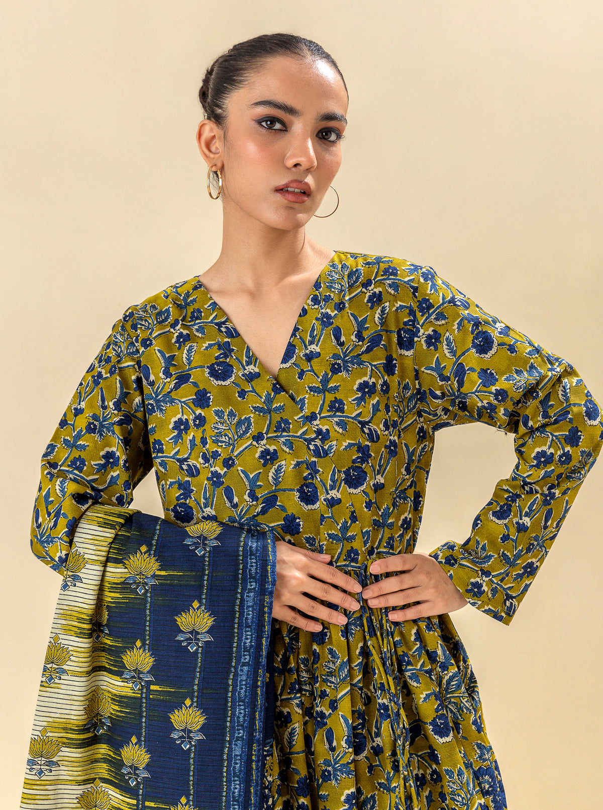 3 PIECE - PRINTED KHADDAR SUIT - SUNNY TRAIL MORBAGH WN_23   