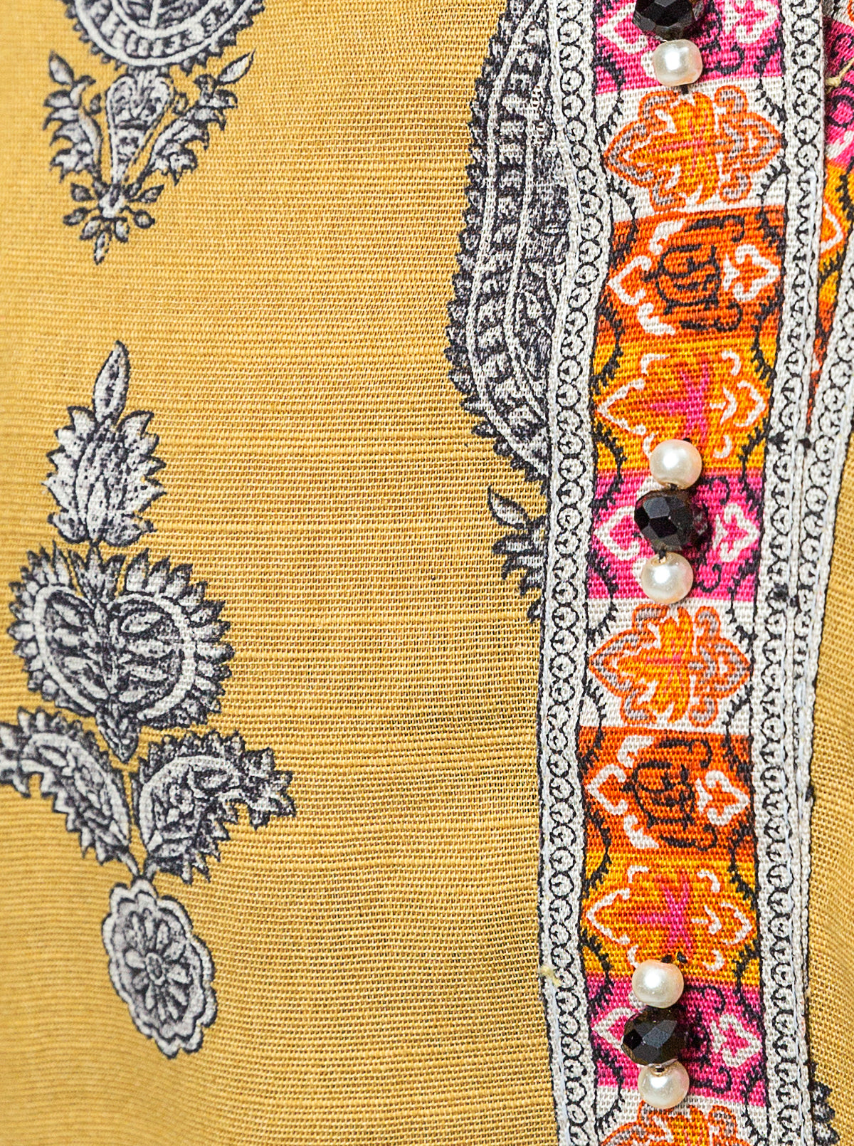 3 PIECE - PRINTED KHADDAR SUIT - GOLDEN PALM MORBAGH WN_23   