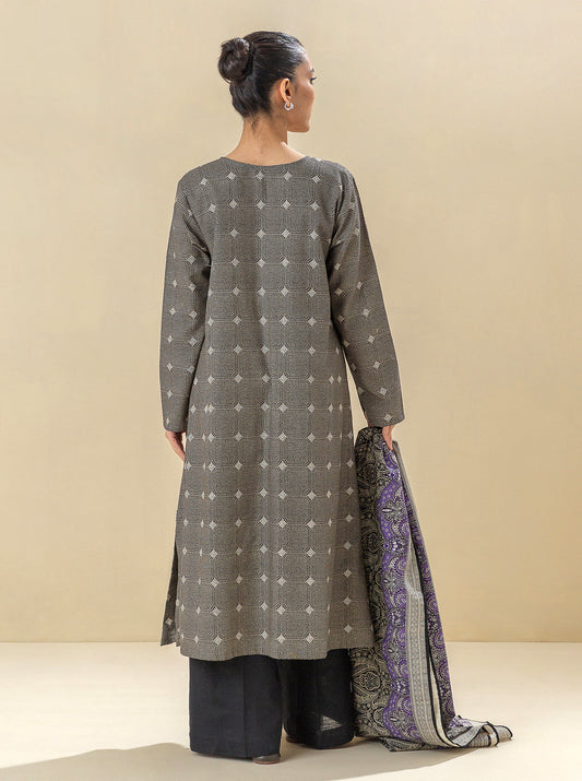 3 PIECE - PRINTED KHADDAR SUIT - ACCENT ZONE MORBAGH WN_23   