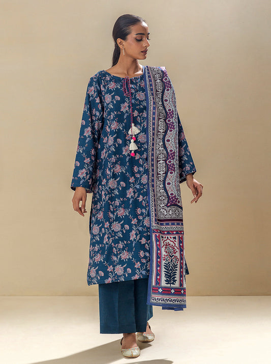 3 PIECE - PRINTED KHADDAR SUIT - ERA OF ROYALTY MORBAGH WN_23   