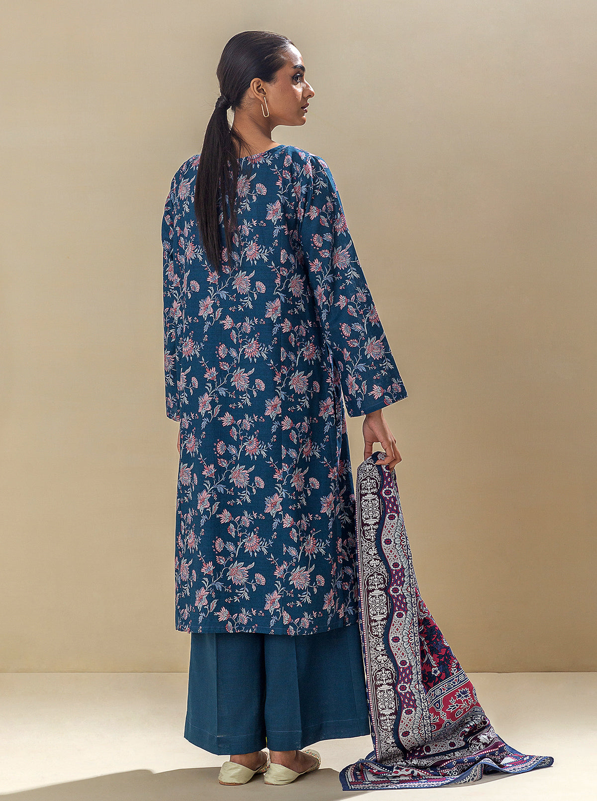 3 PIECE - PRINTED KHADDAR SUIT - ERA OF ROYALTY MORBAGH WN_23   