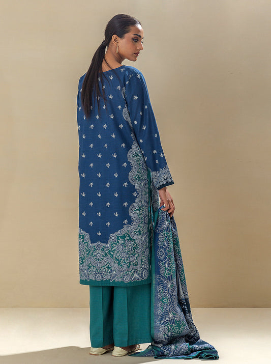 3 PIECE - PRINTED KHADDAR SUIT - BLUE BELLE MORBAGH WN_23   