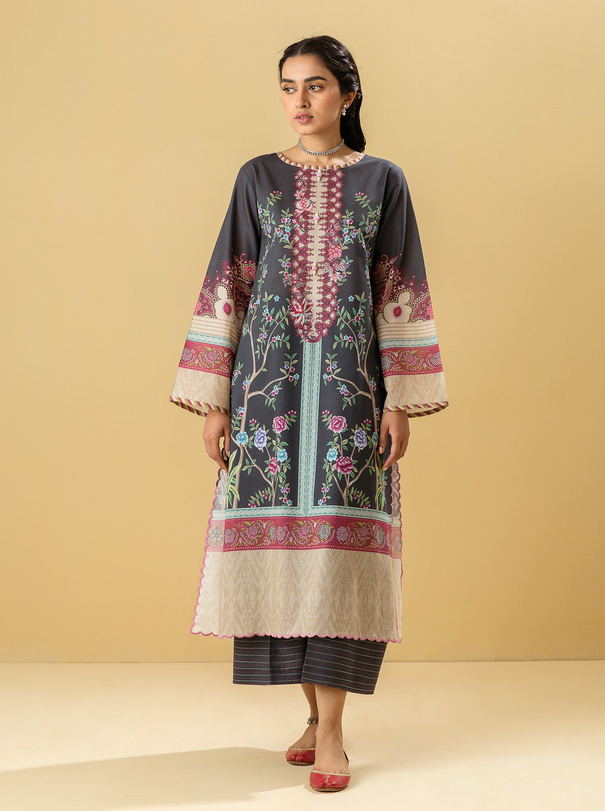 1 PIECE - PRINTED LAWN SHIRT - MAGICAL DECOR MORBAGH SU_22   
