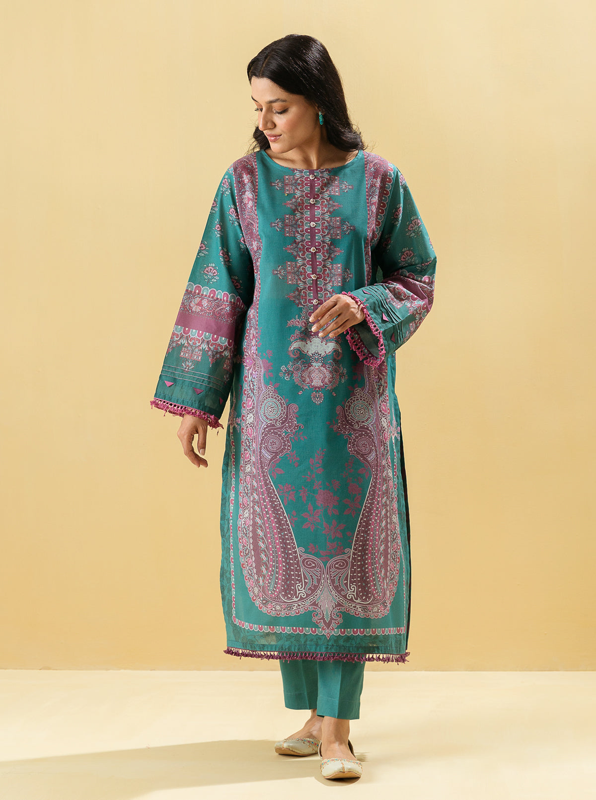 1 PIECE - PRINTED LAWN SHIRT - JADE ADMONISH MORBAGH SU_22   