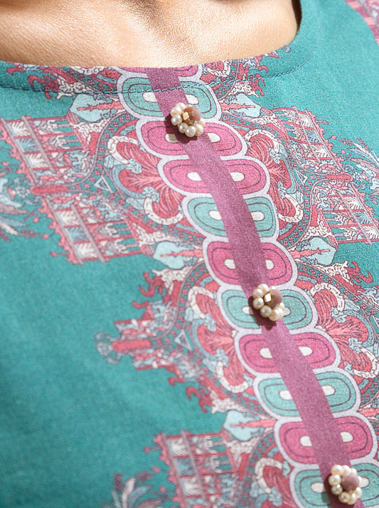 1 PIECE - PRINTED LAWN SHIRT - JADE ADMONISH MORBAGH SU_22   