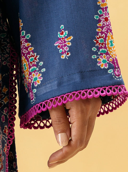 2 PIECE - PRINTED LAWN SUIT - MAJESTIC FLORET MORBAGH SU_22   