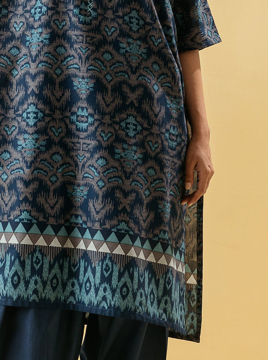 2 PIECE - PRINTED LAWN SUIT - VIVID BLUE MORBAGH SU_22   