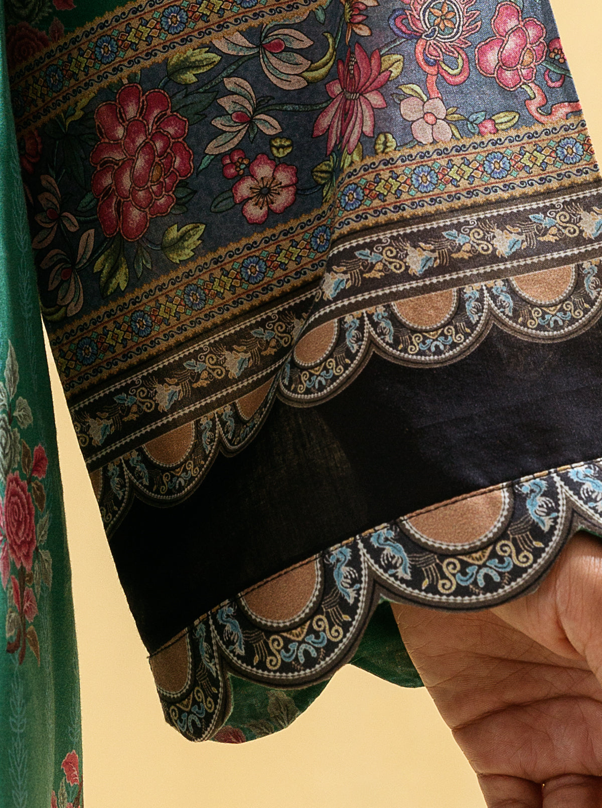 2 PIECE - PRINTED LAWN SUIT - BOHO GREEN MORBAGH SU_22   