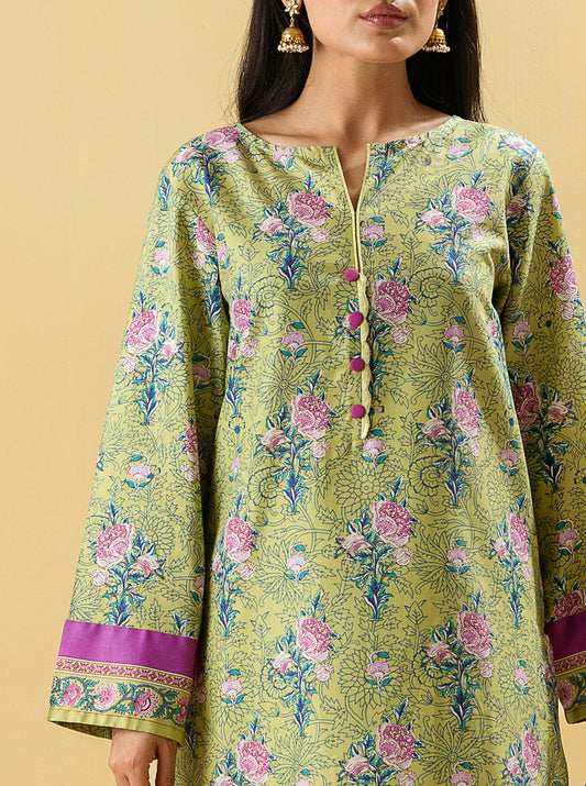 2 PIECE - PRINTED LAWN SUIT - CHROMATIC SPREE MORBAGH SU_22   