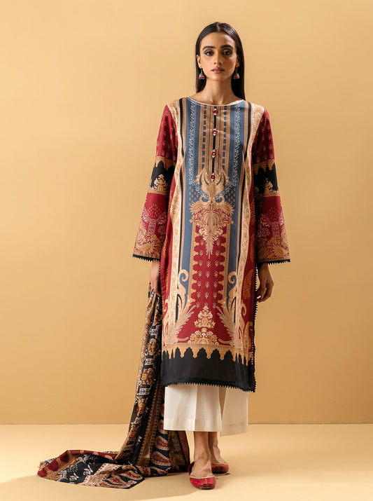 2 PIECE - PRINTED LAWN SUIT - CRIMSON PAISLEY MORBAGH SU_22   