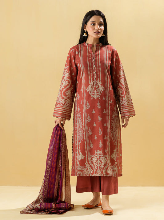 3 PIECE - PRINTED LAWN SUIT - DELICATE DECO MORBAGH SU_22   