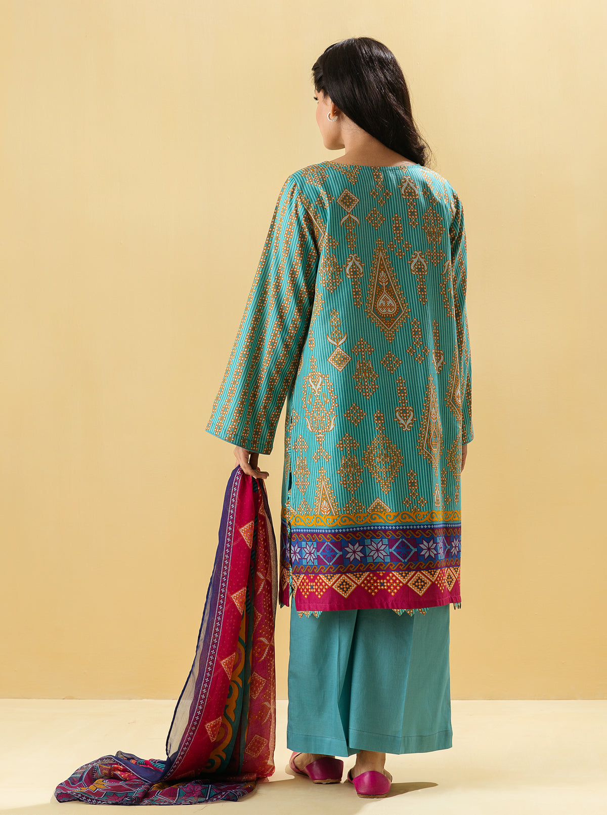 3 PIECE - PRINTED LAWN SUIT - MYTHIC JEWEL MORBAGH SU_22   