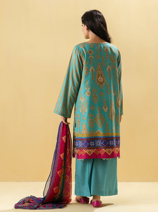 3 PIECE - PRINTED LAWN SUIT - MYTHIC JEWEL MORBAGH SU_22   