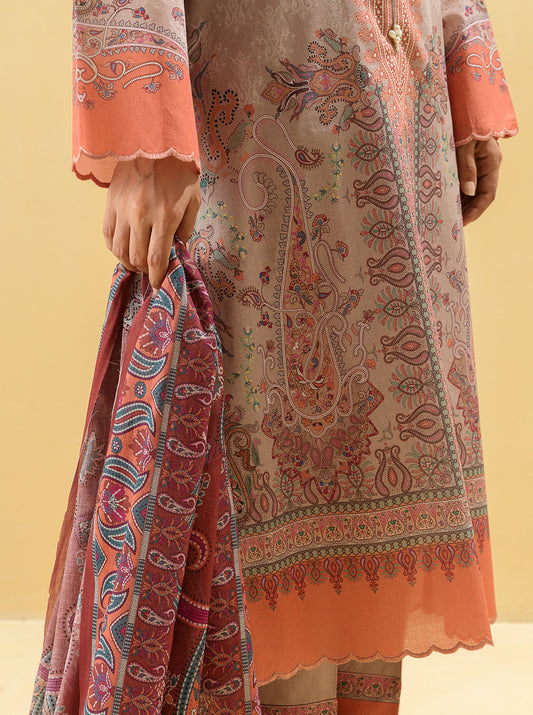 3 PIECE - PRINTED LAWN SUIT - CLASSIC PAISLEY MORBAGH SU_22   