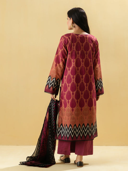 3 PIECE - PRINTED LAWN SUIT - TRIBAL TONES MORBAGH SU_22   